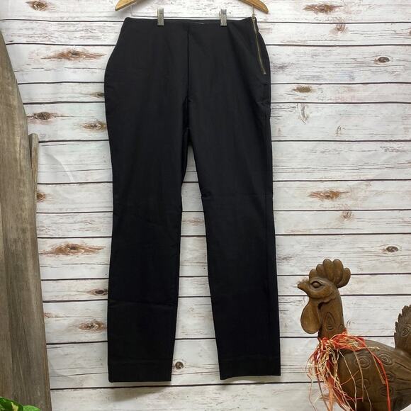 Lark & Ro Side Zip Hidden Zipper Flat Front Stretch Dressy Sz 10 Slacks Pants - Picture 1 of 7
